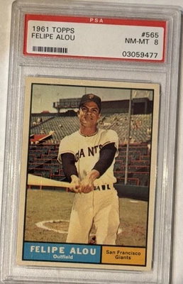 Felipe Alou 1961 Topps #565 PSA 8 Giants *B61564 Foto 1 de 2