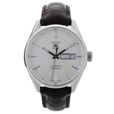Reloj para hombre TAG Heuer Carrera Day Date WAR201B calibre 5 blanco 41 mm + tarjeta Foto 1 de 4