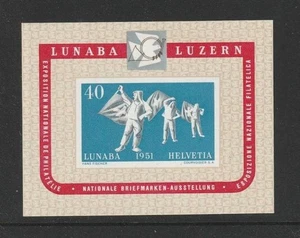 CH 1951, "Nat. Briefmarken-Ausstellung" LUNABA BL 14 (L), postfrisch** - Picture 1 of 1