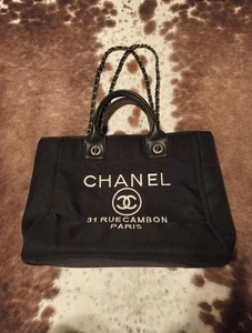 CHANEL Deauville MM Denim Tote Bag  - Picture 1 of 5