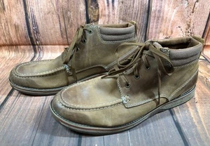 Clarks Brown Leather Lace-up Ankle Boots Mens 12 (m6o) - Picture 1 of 10