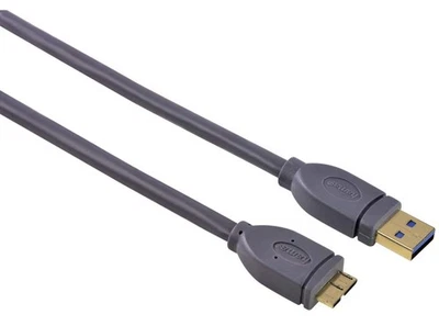 Hama HQ 3m USB 3.0 USB-Kabel Micro-B-Stecker Micro-USB Gold geschirmt PC HDD Hub - Bild 1 von 3