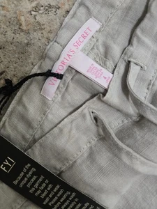 Victoria’s Secret Linen Cotton Pants Drawstring Tan Size Women's - Picture 1 of 6