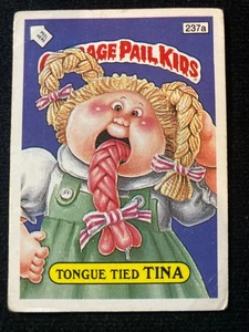 Garbage Pail Kids Topps, 1987 Series Six, Tongue Tied Tina 237a, Trading Card - Bild 1 von 2