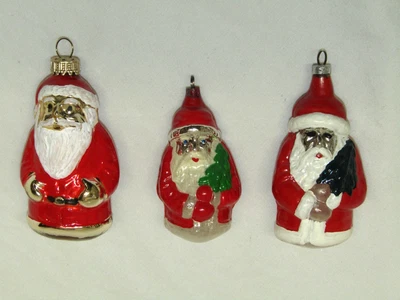 West German Antique USA Red Glass Santa Vintage Christmas Ornament 1960's - Image 1 of 4