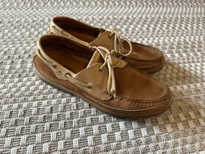 TOMMY BAHAMA TB-376 Leather Boat Shoes Loafers - men’s 10 M - Cumin / Wheat - Picture 1 of 11