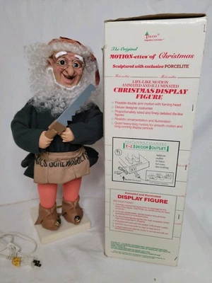 Telco ELFO DE NAVIDAD con sierra figura animatrónica 21" fabricante de juguetes ayudante de Santa Foto 1 de 4