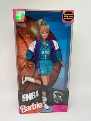 Vintage Barbie NBA Charlotte Hornets Basketball Collectible 1998 Mattel 20698 - Image 1 of 4