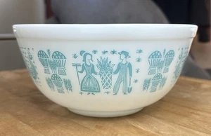 RARO Dama de la Izquierda Pyrex Turquesa Amish Butterprint #403 impresión inversa - Imagen 1 de 12