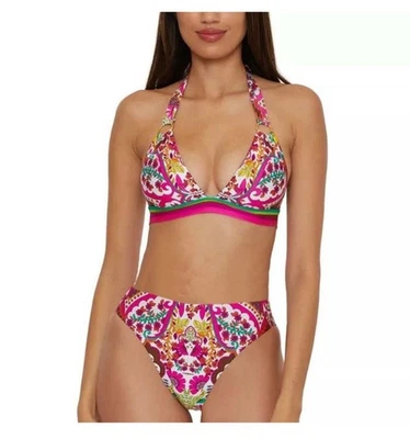 Bikini de jardín hawaiano con bandas TRINA TURK 2 piezas $186 floral brillante nuevo talla 6 Foto 1 de 4