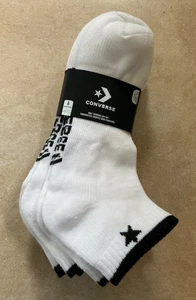 Paquete de 6 calcetines Converse de corte bajo acolchados para hombre talla Uk 6-11 EU 39-46 NUEVOS CON ETIQUETAS blancos - Imagen 1 de 3