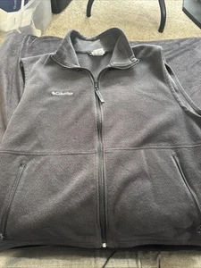 Columbia Vest Men's Size XL Black Fleece Full Zip Zip Pockets Camping Outdoor - Picture 1 of 8