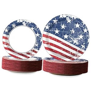 72pcs Memorial Day Party Plates Set 4th of July Patriotic Party Supplies - Picture 1 of 7