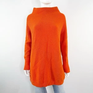 Free People Orange Chunky Ribbed Tunic Sweater Size M Casual Boho Fall Winter - Picture 1 of 8