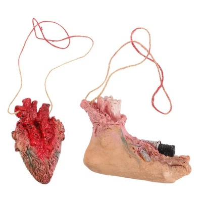 2pcs Halloween Organ Pendants Prank Organ Hanging Decor Simulated Human Organs - Image 1 of 4