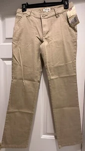 Target Cherokee Girls Uniform School Pants Sz 14 Brown Khaki Straight Adj Waist - Picture 1 of 8