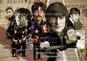 JOHN LENNON BEATLES Tribute A3 Poster Print Fab Four Hard Day's Night Yesterday - Picture 1 of 1