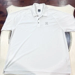 Reebok Play Dry New York Yankees Polo Shirt Men's 2XL White Short Sleeve - Picture 1 of 5