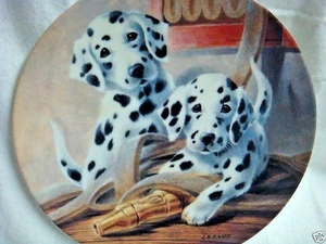 "We've Been Spotted" DALMATIAN PUPS Collector Plate LYNN KAATZ - 1992 - Picture 1 of 7