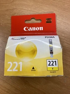 Canon Pixma Ink Inkjet Cartridge 221 Y Yellow - Genuine, Original, New in Box - Photo 1/5