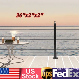 Cable Railing Post Railing Column 36"x2"x2" Level drilled Post Adjustable Top - Picture 1 of 3