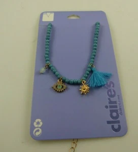 necklace evil eye beaded turquoise blue in color - Picture 1 of 4