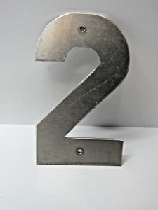 Vintage Industrial Aluminum Number 2 5 inch Tall Wall Salvaged #US23 - Picture 1 of 5