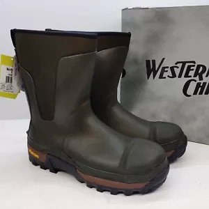 Western Chief Olive Drab Safety Neoprene Boots Mens Size 13 Insulated Safety Toe - Picture 1 of 10