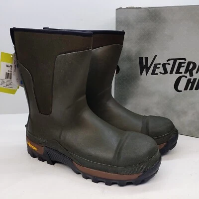 Western Chief Olive Drab Safety Neoprene Boots Mens Size 13 Insulated Safety Toe - Image 1 of 4