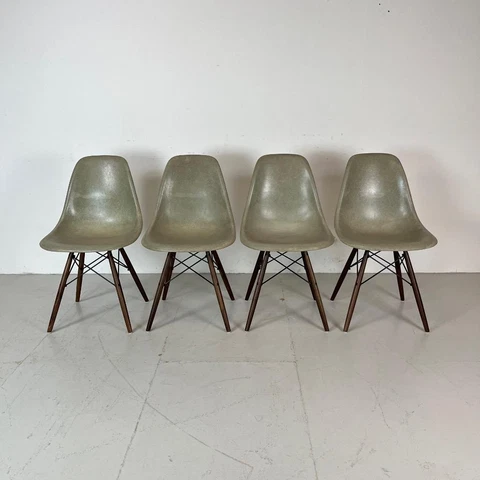 VINTAGE EAMES DSW CHAIRS HERMAN MILLER 50s 60s MIDCENTURY SEAFOAM GREEN Cover