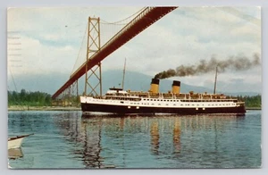 Lion's Gate Bridge Vancouver BC Canada c1955 Postcard - Picture 1 of 2