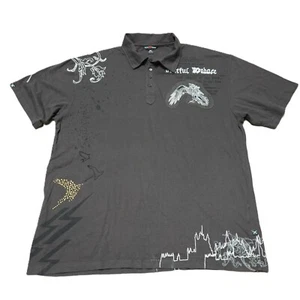 Artful Dodger Poloshirt Gr. 2XL grau bestickt Nieten Kurzarm Retro - Bild 1 von 18