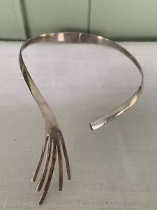 Collana con colletto/morsetto in argento sterling firmato Taxco Mexico con dita modernista - Foto 1 di 7