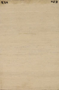Elegant Handcrafted Gabbeh Solid Ivory Wool Rug - Limited Edition" 3x5 ft - Picture 1 of 13