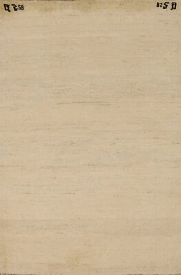 Elegant Handcrafted Gabbeh Solid Ivory Wool Rug - Limited Edition" 3x5 ft - Image 1 of 4