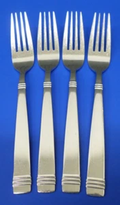 4 - Retroneu ORION Glossy Bands 18/8 Stainless Korea Flatware DINNER FORKS - Picture 1 of 9