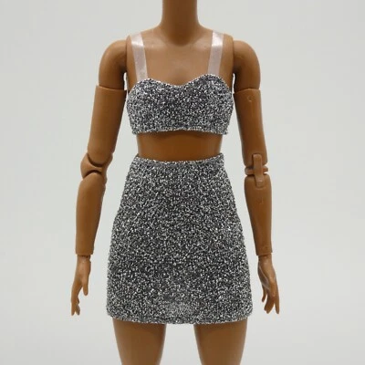 Barbie Signature Looks 7 Doll Outfit Silver Bra Top Skirt Fits Petite 2021 HCB77 - Image 1 of 4