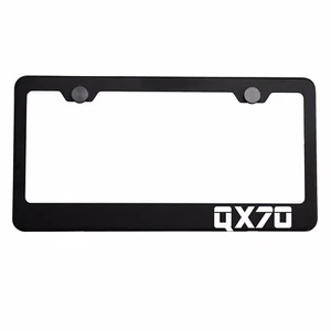 Marco de matrícula negro mate cromado QX70 tapa de rosca de metal grabado con láser - Imagen 1 de 7