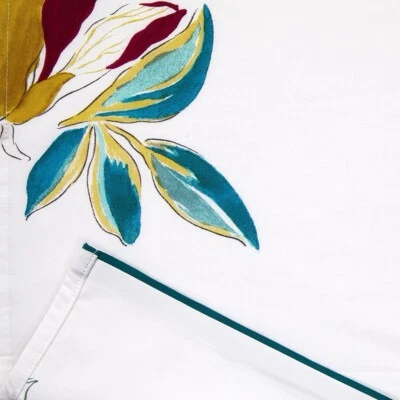 NUEVO CON ETIQUETAS Yves Delorme King Hoja Plana Fougue Floral Pinceladas Multicolor Francia Foto 1 de 4