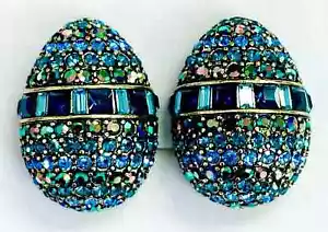 HSN Heidi Daus "Spring Rapture" Multi Color Crystal Stud Earrings Clip-On - Picture 1 of 10