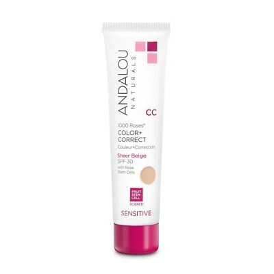 Andalou Naturals 1000 Roses CC Cream SPF 30 Sheer Beige Tinted Moisturizer 2 ... - Image 1 of 4