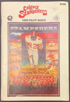 1982 Calgary Stampeders CFL Football Media Guide Fact Book Vintage Grey Cup Win - Image 1 of 4