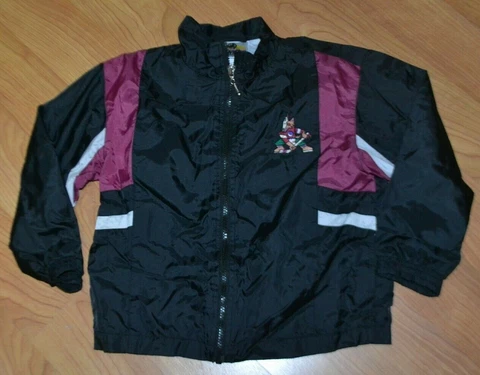 VTG 90s Phoenix Arizona Coyotes Kachina Logo Windbreaker Jacket Youth 6 NHL Nice Cover