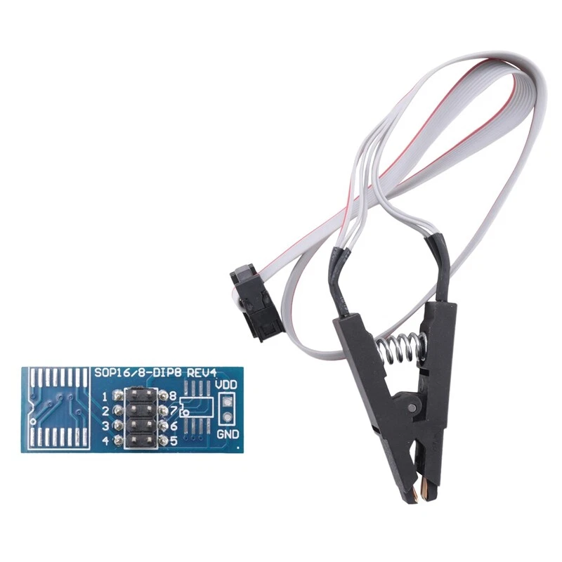 SOIC8 SOP8 Flash Chip IC Test Clips Socket Adapter Programmer BIOS/24/25/93 X1X3 - Image 1 of 1