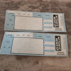 2 1988 Concert Tickets HANK WILLIAMS Jr W/ Eddy Raven- Memphis, TN @ Coliseum - Picture 1 of 4