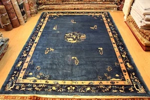 Pre 1900 Antique Art Deco 10'x14' Handmade Genuine Chinese No stains no holes - Picture 1 of 12