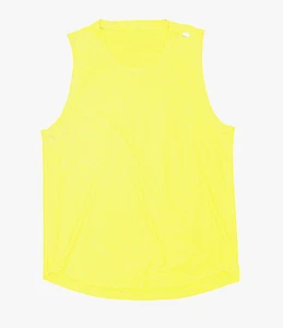 Lululemon Men's Tank Top Sz M Yellow Open Weave Cool Athletic EUC - Picture 1 of 3