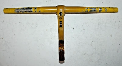 Vintage MTB Handlebar Yellow 25.4mm 48cm Flat Bar Canti Hybrid Steel USA Shipper - Image 1 of 4