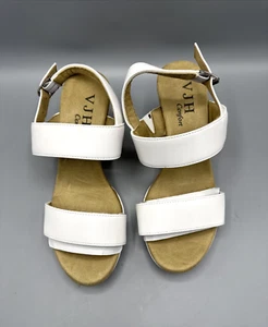 Women's Comfort Wedge Sandals White Size 7 - Picture 1 of 6