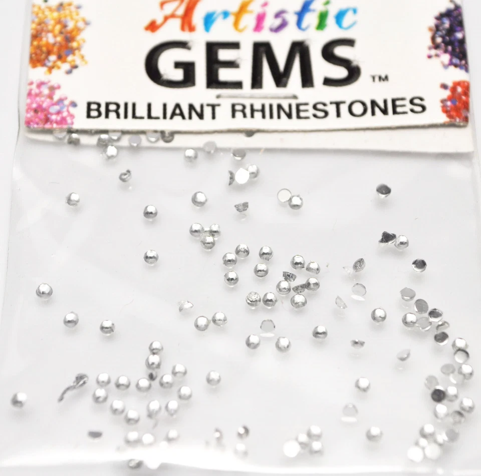 ca 140 kleine mini Straßsteine ca 1mm in der Farbe silber ss3 non hotfix